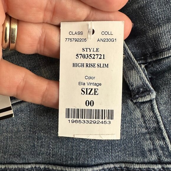 NWT White House Black Market High Rise Slim Jeans Ella Vintage 00 #WHBM18 - Picture 6 of 9